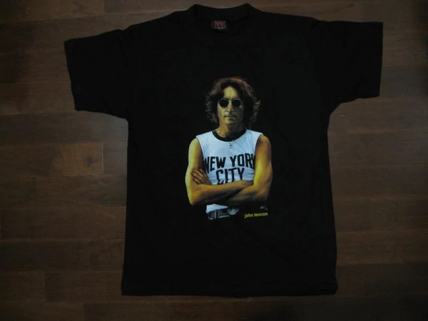 BEATLES / JOHN LENNON - GIVE PEACE A CHANCE- Two Sided Printed T-Shirt